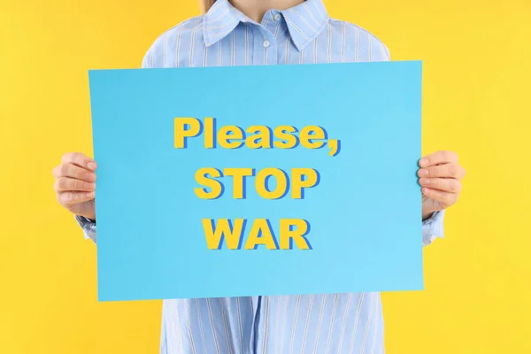 Conceito Stop War Devido Guerra Ucrânia — Fotografia de Stock