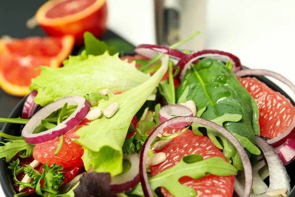 Concept Aliments Savoureux Salade Orange Rouge Gros Plan — Photo