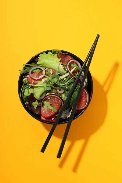 Concepto Comida Sabrosa Ensalada Con Naranja Roja Vista Superior —  Fotos de Stock