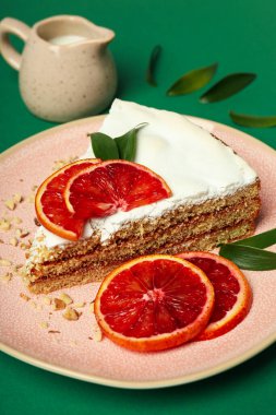 Pastalı lezzetli yemek kavramı, yakın plan.