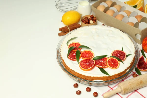 Concept Tasty Food Pie Meringue Space Text — Stock Photo, Image