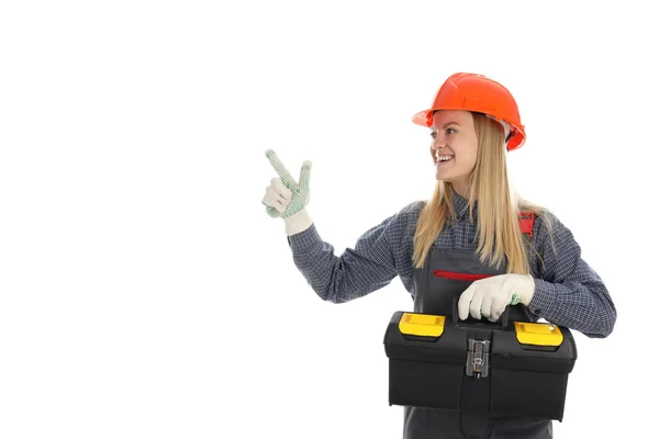 Conceito Ocupação Jovem Uniforme Isolado Sobre Fundo Branco — Fotografia de Stock