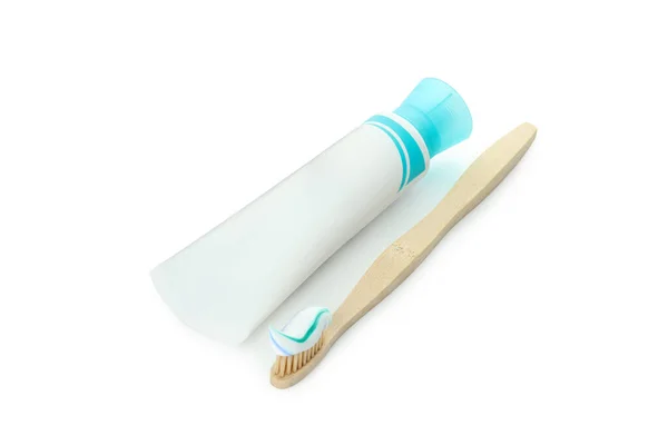 Зубна Паста Зубна Щітка Ізольовані Білому Тлі — стокове фото