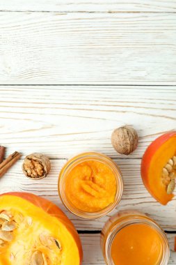 Lezzetli yemek kavramı, balkabağı reçeli, metin için alan