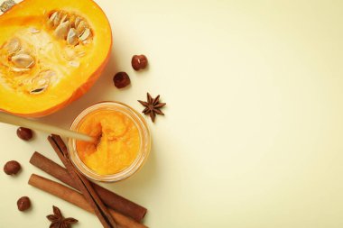 Lezzetli yemek kavramı, balkabağı reçeli, metin için alan