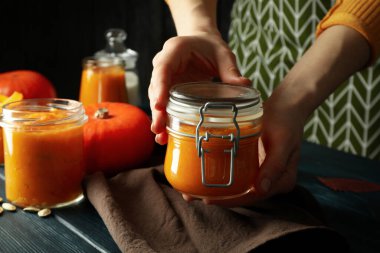 Balkabağı reçelli lezzetli yemek kavramı