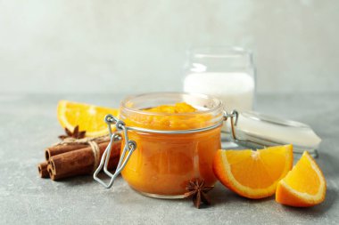 Lezzetli yemek kavramı, balkabağı reçeli, yakın plan.