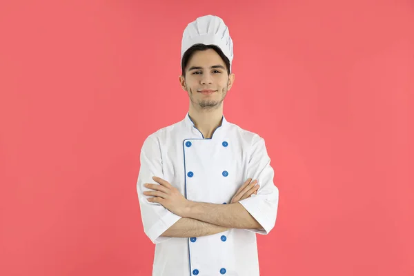 Concept Profession Young Attractive Male Chef — Fotografia de Stock