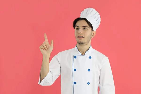 Concept Profession Young Attractive Male Chef — Fotografia de Stock