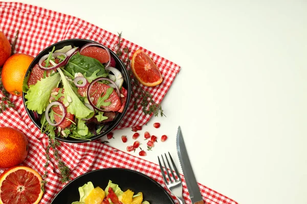 Konzept Des Schmackhaften Essens Salat Mit Roter Orange Platz Für — Stockfoto