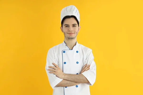 Begrip Beroep Jonge Aantrekkelijke Mannelijke Chef Kok — Stockfoto