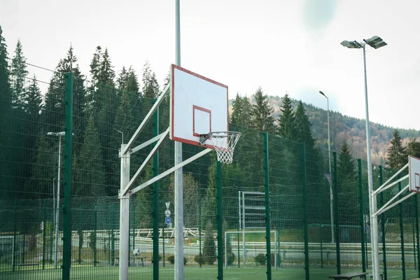 Basketball Hoop Playground Carpathian Mountains — Stok Foto