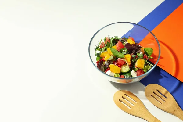 Conceito Comida Saborosa Salada Com Laranja Vermelha Espaço Para Texto — Fotografia de Stock