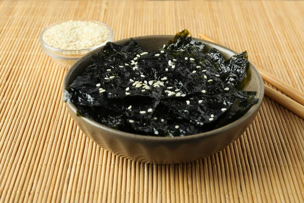 Conceito Comida Japonesa Algas Nori Close — Fotografia de Stock