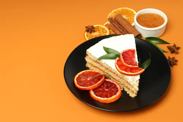Concept Tasty Dessert Meringue Pie Citrus Space Text — Stock Photo, Image