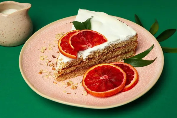Concept Tasty Dessert Meringue Pie Citrus Closeup — Stock Photo, Image