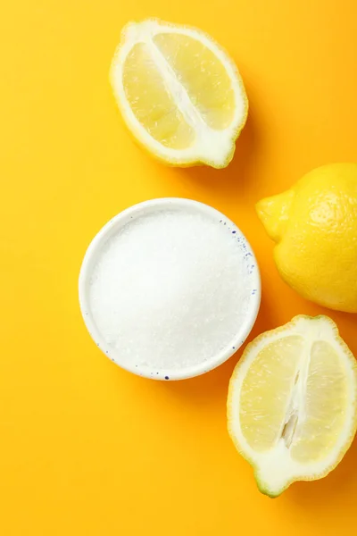 Concept Household Cleaners Lemon Acid — Stockfoto