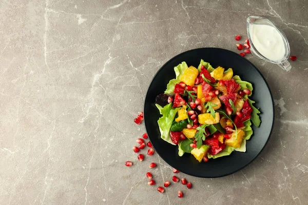 Conceito Comida Saborosa Salada Com Laranja Vermelha Espaço Para Texto — Fotografia de Stock