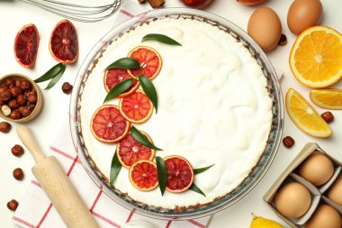 Turtayla turta pişirme kavramı, üst manzara.