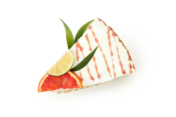 果冻派 带有柑橘 背景为白色 — 图库照片