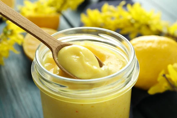 Concept Tasty Food Lemon Curd — Fotografia de Stock