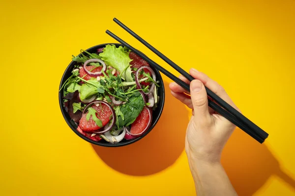 Ízletes Ételek Koncepciója Vörös Narancsos Salátával — Stock Fotó