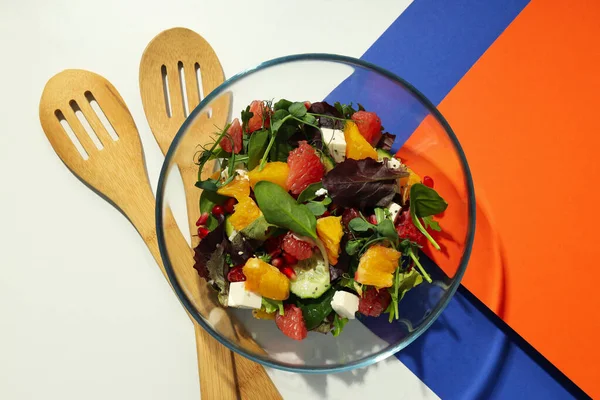 Concept Aliments Savoureux Avec Salade Orange Rouge — Photo