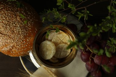 Ekmeğin kavramı veya kompozisyonu, üst görünüm