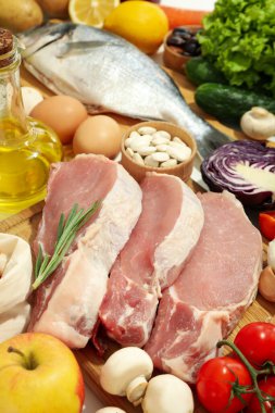 Yiyecek ve içecek kavramı, market, yakın çekim.
