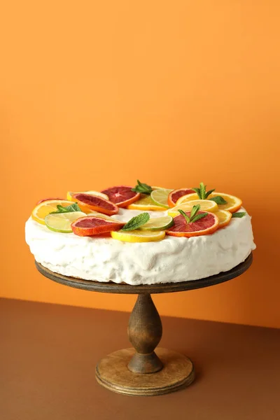 Concept Tasty Dessert Meringue Pie Citrus Space Text — Stock Photo, Image