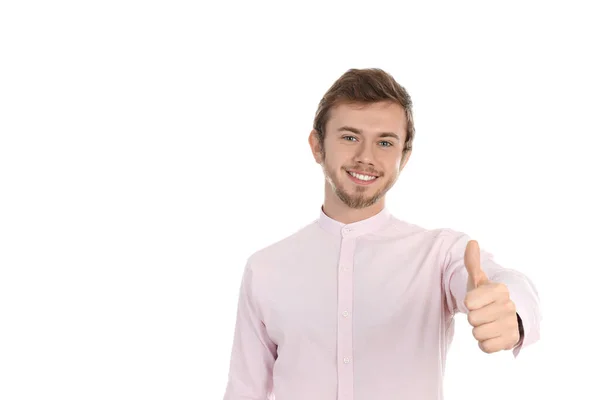 Conceito Pessoas Jovem Isolado Sobre Fundo Branco — Fotografia de Stock