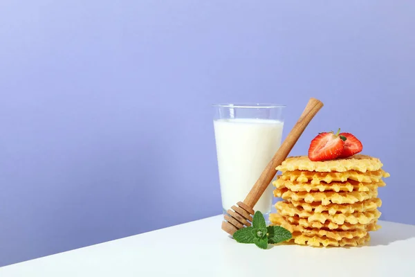 Concepto Comida Sabrosa Con Obleas Espacio Para Texto — Foto de Stock