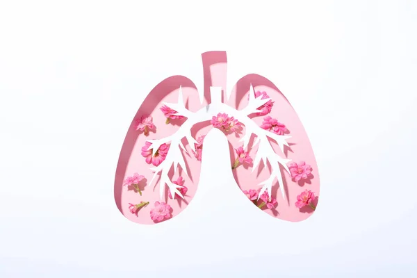 World Lung Day Concept Pink Flowers — Stock Photo, Image