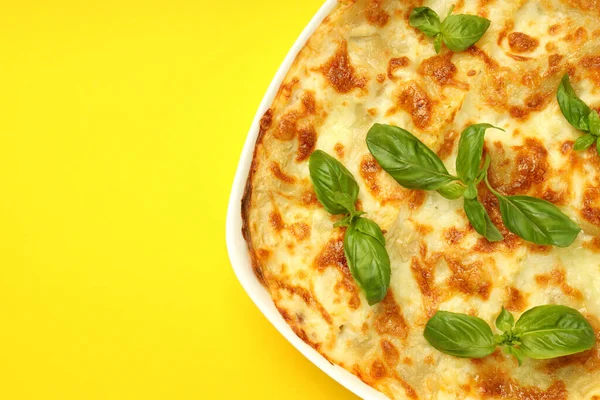 Concept Van Heerlijk Eten Lasagne Ruimte Voor Tekst — Stockfoto