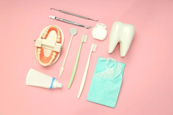 Concept Dental Care Tooth Care Top View — Stock Photo, Image