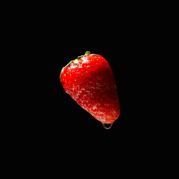 Concept Freshness Fresh Strawberry Dark — Stock Photo, Image