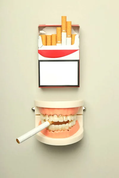 Concept Harm Smoking Teeth — Stock Photo, Image