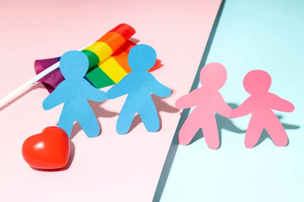 Concetto Famiglia Lgbt Sfondo Bicolore — Foto Stock