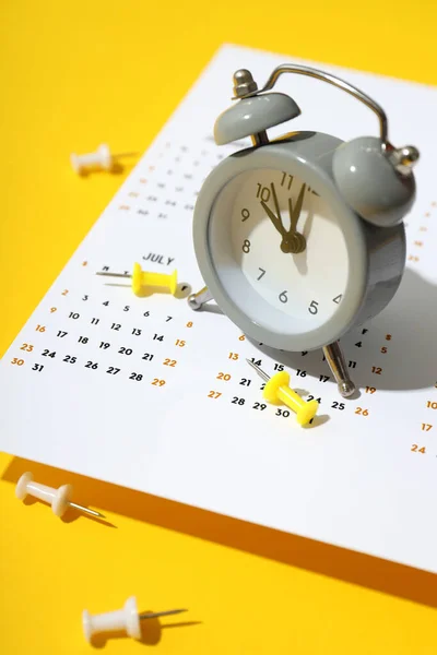 Concept of event planning and work planning on yellow background