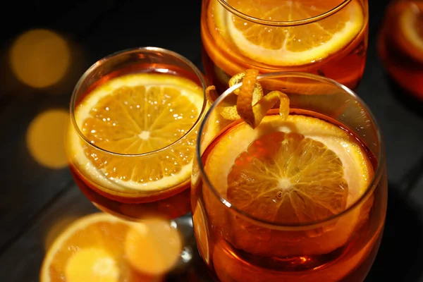 Concetto Cocktail Estivo Aperol Spritz Vicino — Foto Stock