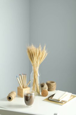 Concept or composition of Hygge with different accessories