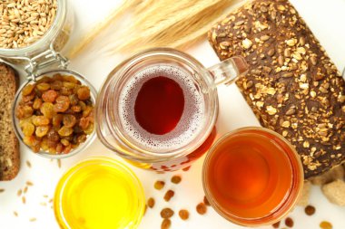 Taze içecek kavramı, kvass, üst görünüm