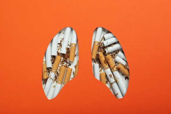Πνευμονική Υγεία Έννοια Βλάβη Του Καπνίσματος Στον Πνεύμονα — Φωτογραφία Αρχείου
