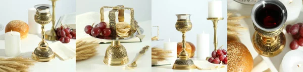 Photo Collage Eucharist Concept Different Accessories — ストック写真