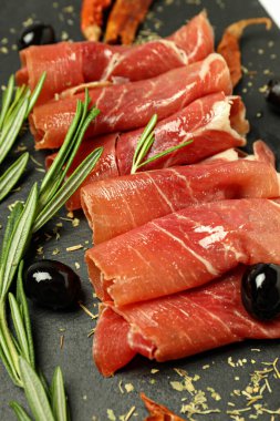 Lezzetli İspanyol mutfağı kavramı - jamon, kapat