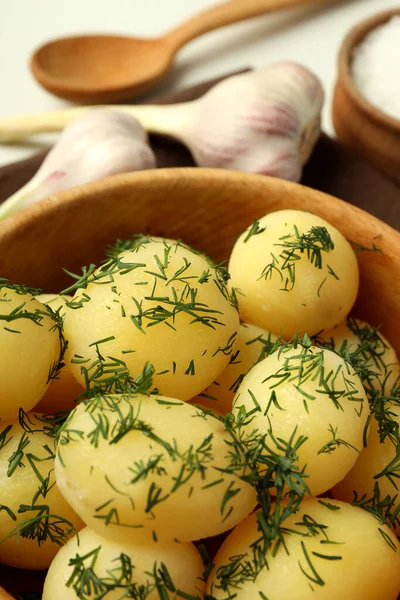 Concept Tasty Food Boiled Young Potatoes — Stock fotografie