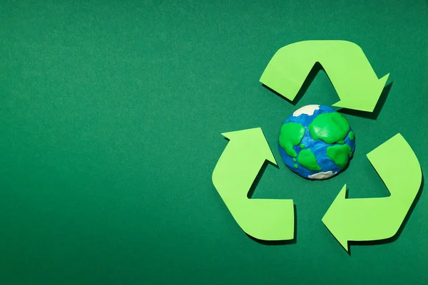 拯救世界和回收利用的概念 文字空间 — 图库照片