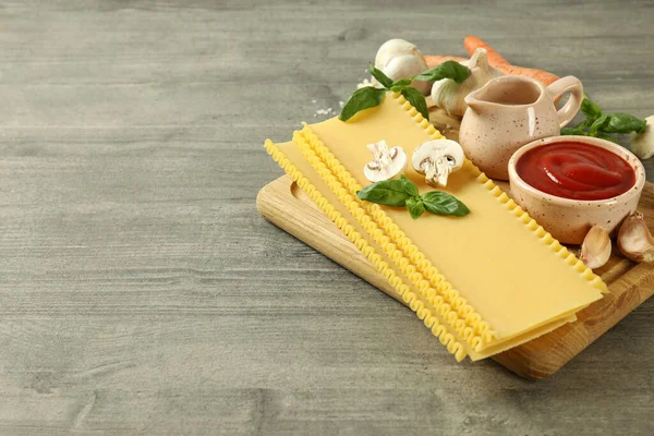 Concepto Cocina Sabrosa Lasaña Cocina Espacio Para Texto — Foto de Stock