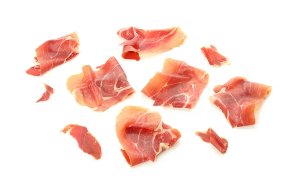 Fogalma Ízletes Spanyol Konyha Jamon Elszigetelt Fehér Alapon — Stock Fotó