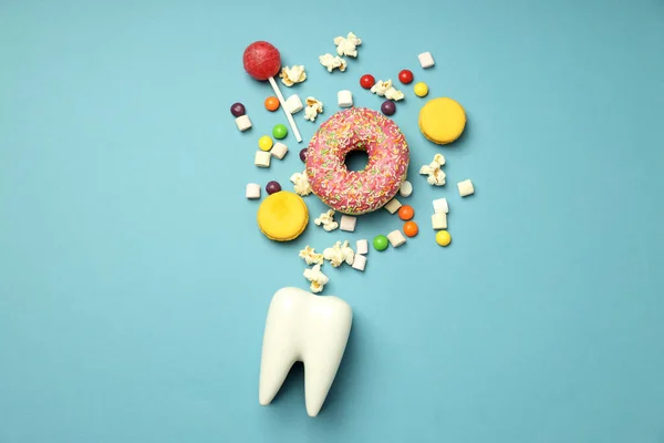 Pojęcie Żywności Złe Dla Zębów Koncepcja Opieki Stomatologicznej — Zdjęcie stockowe
